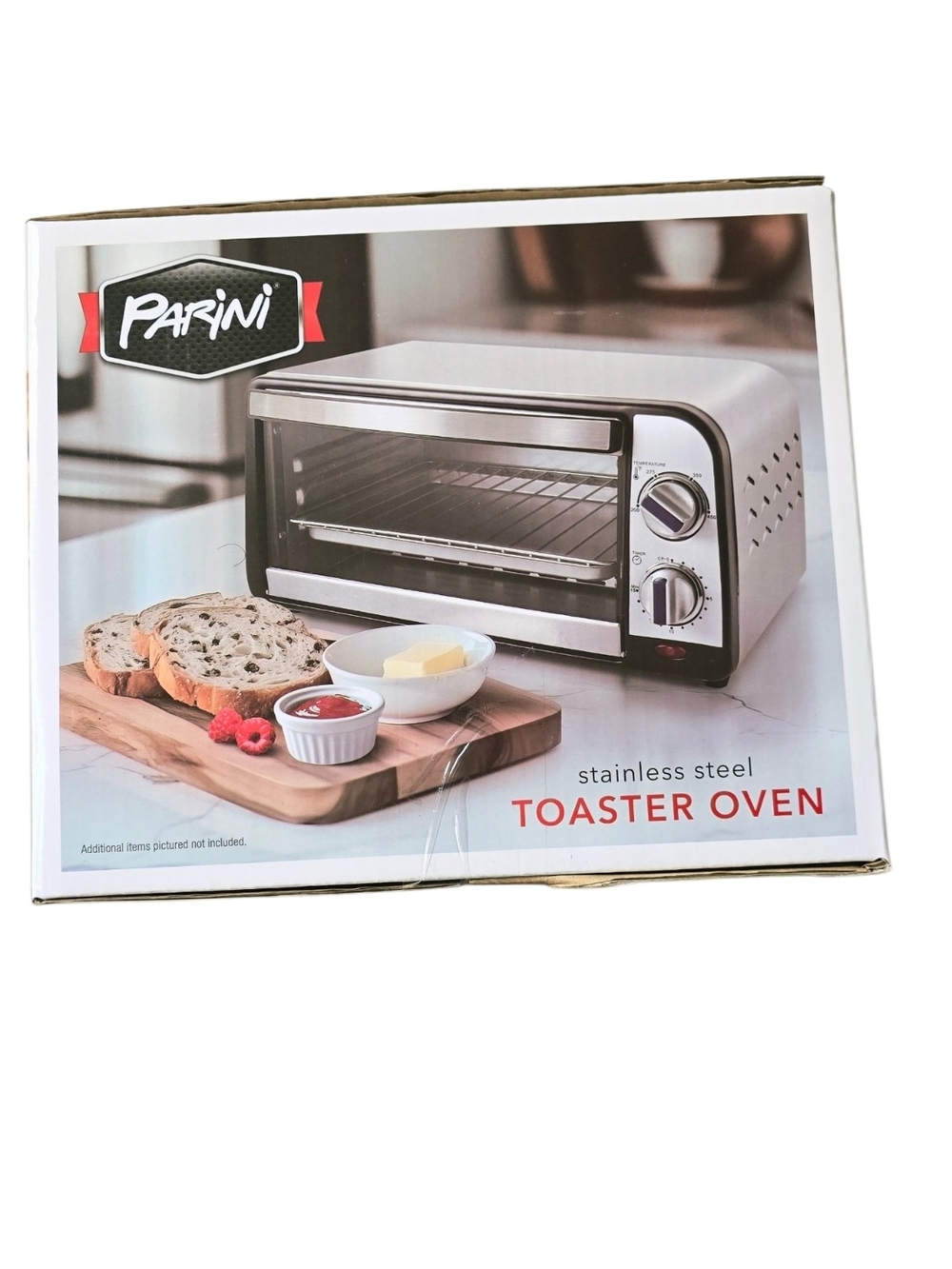 Parini Stainless Steel 800W Toaster Oven Toast Bake Broil NIB